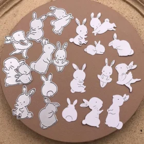 10Pcs Cute Rabbits Metal Cutting Dies