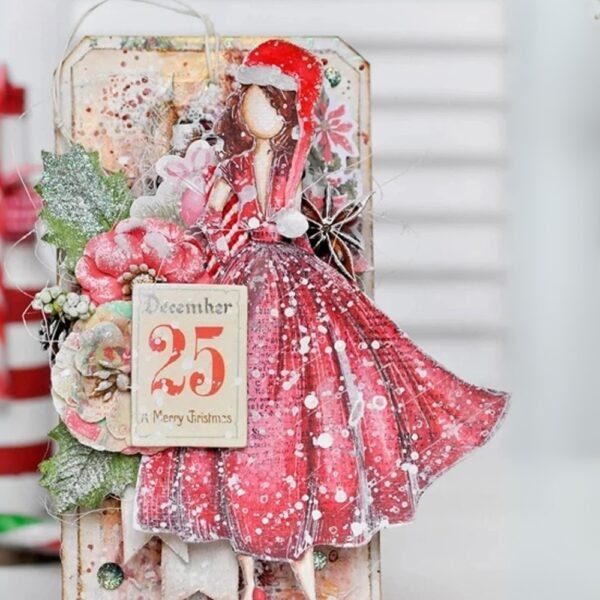Lovely Curly Dress Girl Metal Cutting Dies 2