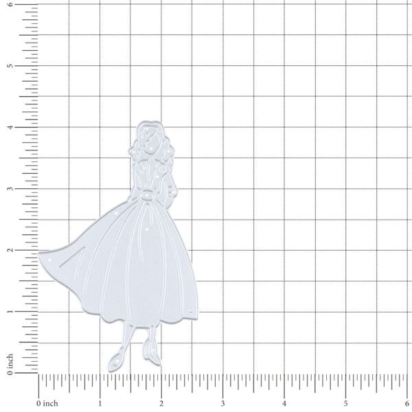 Lovely Curly Dress Girl Metal Cutting Dies