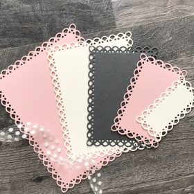 Stitched Scallop Rectangle Frame Metal Cutting Dies
