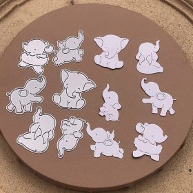 6Pcs Cute Elephants Metal Cutting Dies
