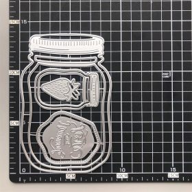 Mason Jar Metal Cutting Dies with Bottle Strawberry