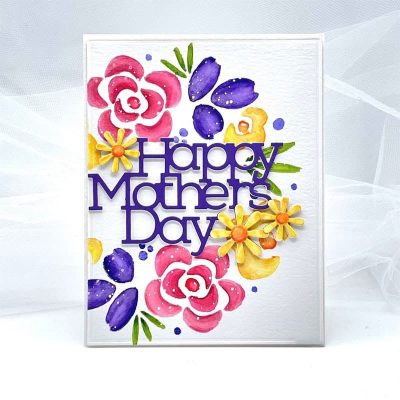 Happy Mothers Day Metal Cutting Dies with Flowers 2