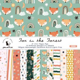 SUMFLYING FOX IN THE FOREST THEME SCRAPBOOK & CARDSTOCK PAPER