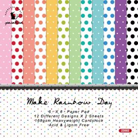 SUMFLYING RAINBOW DOTS SCRAPBOOK & CARDSTOCK PAPER
