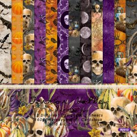 SUMFLYING HALLOWEEN SKULLS SCRAPBOOK & CARDSTOCK PAPER