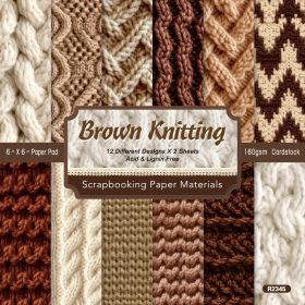 SUMFLYING BROWN KNITTING SCRAPBOOK & CARDSTOCK PAPER