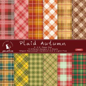 SUMFLYING PLAID AUTUMN SCRAPBOOK & CARDSTOCK PAPER