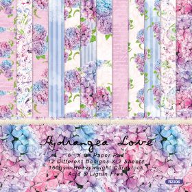 SUMFLYING HYDRANGEA LOVE SCRAPBOOK & CARDSTOCK PAPER