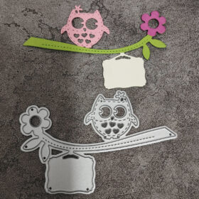 Flower Branch with Owl Metal Cutting Dies