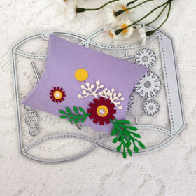 Gift Box with Flower LeafMetal Cutting Dies