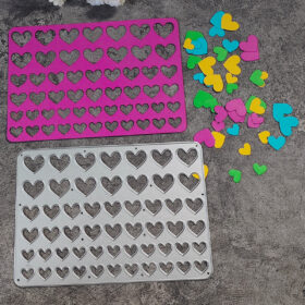 Hollow Heart Rectangle Background Metal Cutting Dies