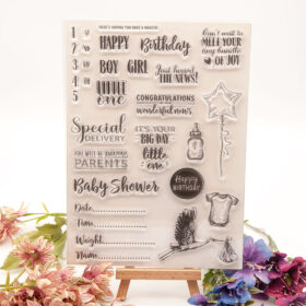 Birth Newborn Letters Clear Stamp Set