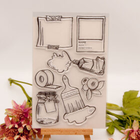 Painted Brush Labels Clear Stamp Set
