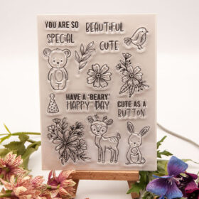 Animals Bear Deer Rabbit Clear Stamp Set