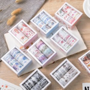10 Rolls Washi Tape Set - Girl, Fruit, Cat, Antique, Scenery, Dog, Cosmic Star, Whale