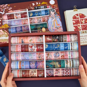 100 Rolls Traditional Chinese Style Gift Box Washi Tape Set