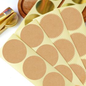 100 Pcs Kraft Label Stickers for Embosser - Premium Blank Companion Labels
