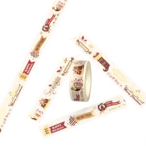 12 rolls gold foil basic christmas washi tape set b