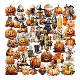 50 Pieces Halloween Retro Sulfuric Acid Sticker