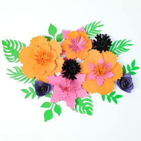 8 Sheets Halloween  Flower Cardstock Paper