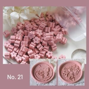24-Color Sakura Wax Seal Beads - Muted Palette for Elegant Seals 3D Matte Carved Wax Beads Luxury Vintage Wax Seal KitNo. 21 2000