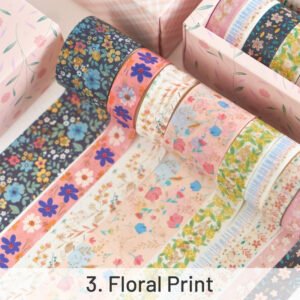 8 rolls foil washi tape set butterfly van gogh floral print geometric sku 3