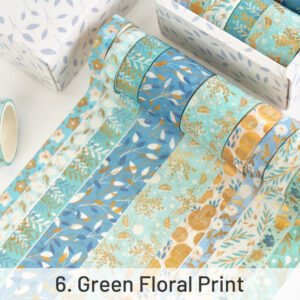 8 rolls foil washi tape set butterfly van gogh floral print geometric sku 6