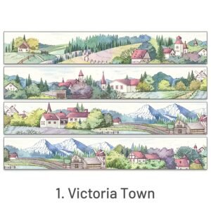 Cartoon Landscaping Journal Washi Tape1. Victoria Town 2000