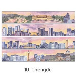 Cartoon Landscaping Journal Washi Tape10. Chengdu 2000