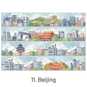 Cartoon Landscaping Journal Washi Tape11. Beijing 2000