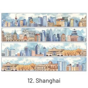 Cartoon Landscaping Journal Washi Tape12. Shanghai 2000