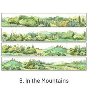 Cartoon Landscaping Journal Washi Tape6. ln the Mountains 2000
