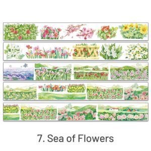 Cartoon Landscaping Journal Washi Tape7. Sea of Flowers 2000