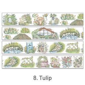 Cartoon Landscaping Journal Washi Tape8. Tulip 2000