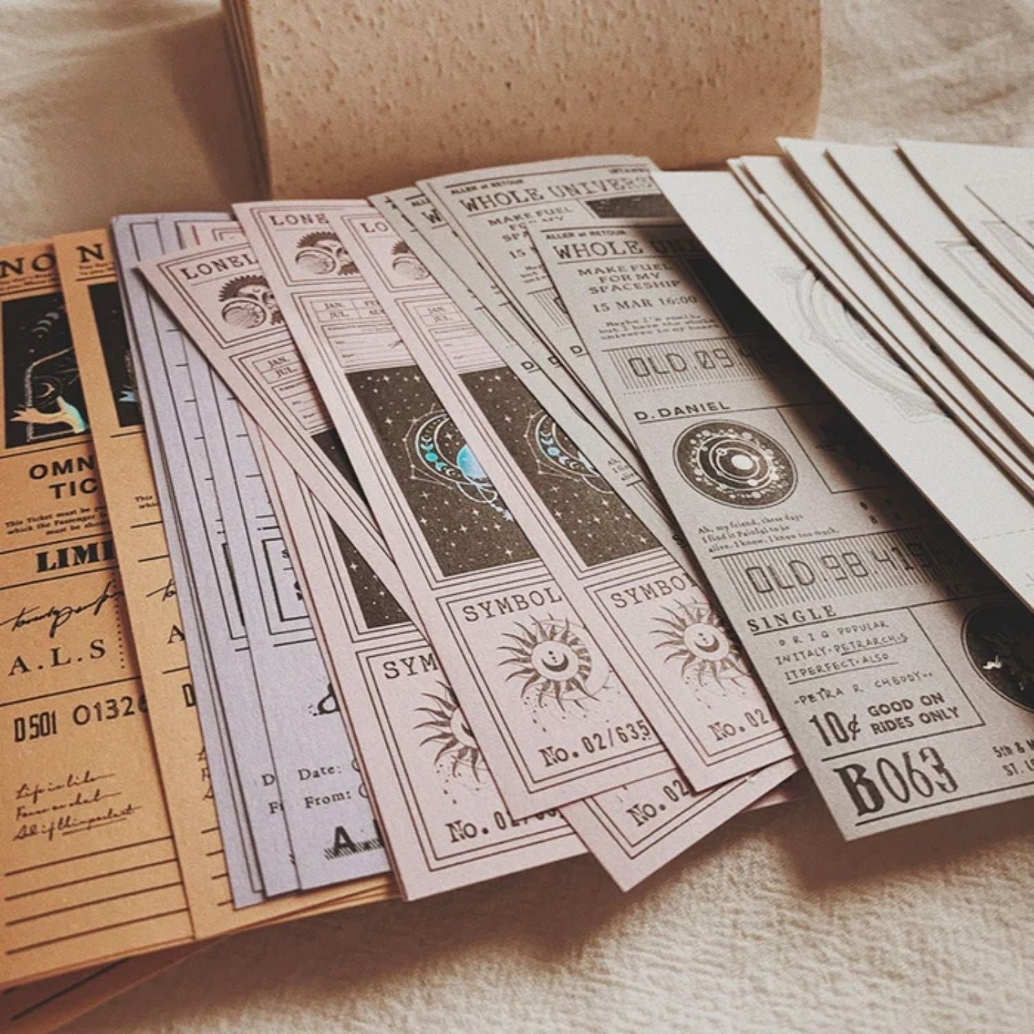 Celestial Whimsy Ephemera Kit for Collages Crafts Lunar Tickets Earth Notepads Map Stickers 205 Pcs 8 2000