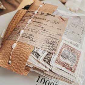 Coffee Time Stamps Tickets Ephemera Pack for Scrapbooking Junk Journal (210 Pcs)