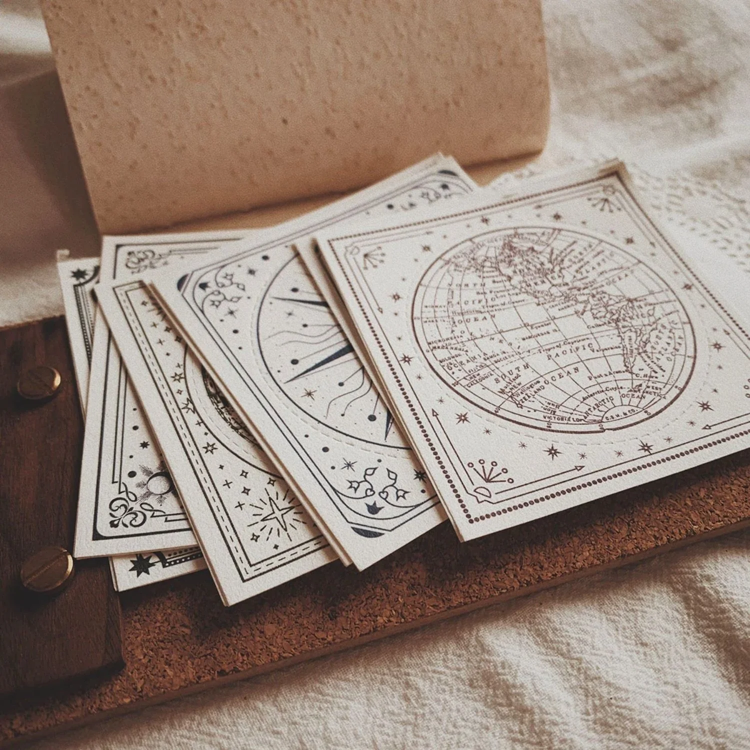 Celestial Whimsy Ephemera Kit for Collages & Crafts - Lunar Tickets, Earth Notepads, Map Stickers (205 Pcs) <strong>High Cost-Effectiveness</strong>