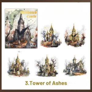 abandoned castle series gothic dark castle diy landscaping pet sticker 3