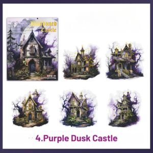 abandoned castle series gothic dark castle diy landscaping pet sticker 4