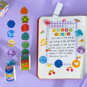 adorable hand painted color basic washi tape stickers b3