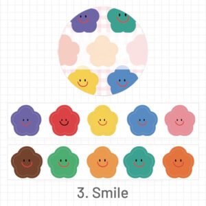 adorable hand painted color basic washi tape stickers sku 3