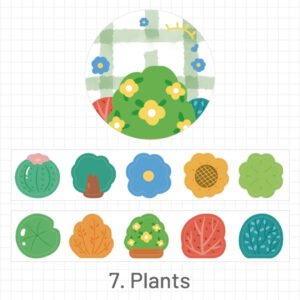 adorable hand painted color basic washi tape stickers sku 7