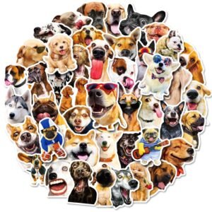 Adorable Pet Collection Realistic Dog Expression Vinyl Stickers