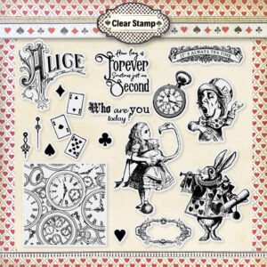 Alice in Wonderland Clear Silicone Stamps - Characters, Text