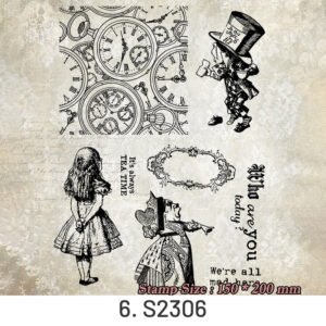 alice in wonderland clear silicone stamps characters text1 sku 6