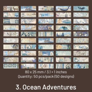 alice in wonderland long strip sticker map punk ocean flower sku 3
