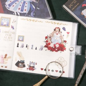 alice in wonderland square pvc journal notebook b8