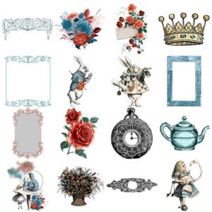alice in wonderland themed decorative stickers c