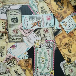 alice in wonderland vintage sticker pack b2